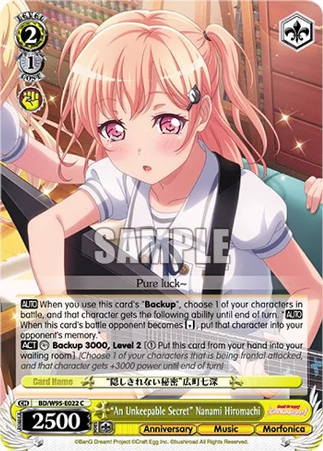 Weiss Schwarz "An Unkeepable Secret" Nanami Hiromachi - BanG Dream! Girls Band Party! 5th Anniversary (BD/W95)