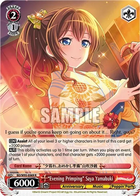 Weiss Schwarz "Evening Primping" Saya Yamabuki - BanG Dream! Girls Band Party! 5th Anniversary (BD/W95)