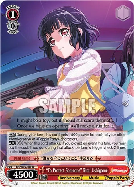 Weiss Schwarz "To Protect Someone" Rimi Ushigome - BanG Dream! Girls Band Party! 5th Anniversary (BD/W95)