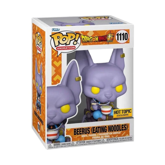 Funko Pop! Dragon Ball Super Beerus (Eating Noodles) 1110 Hot Topic Exclusive + Free Protector