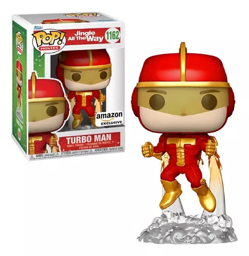 Funko Pop! Jingle All The Way - Turbo Man 1162 Amazon Exclusive (small box crease) + Free Protector