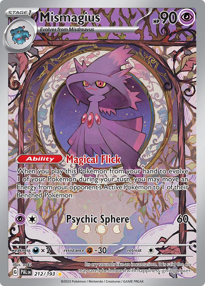 Pokemon TCG! Mismagius - 212/193 - SV02: Paldea Evolved (PAL)