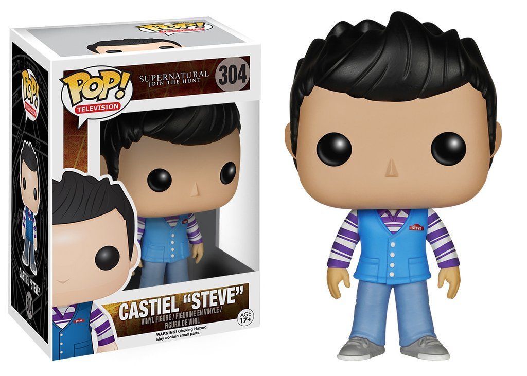 Funko Pop! Supernatural Join The Hunt - Castiel “Steve” 304 Figure + Pop Protector (Box Imperfections)
