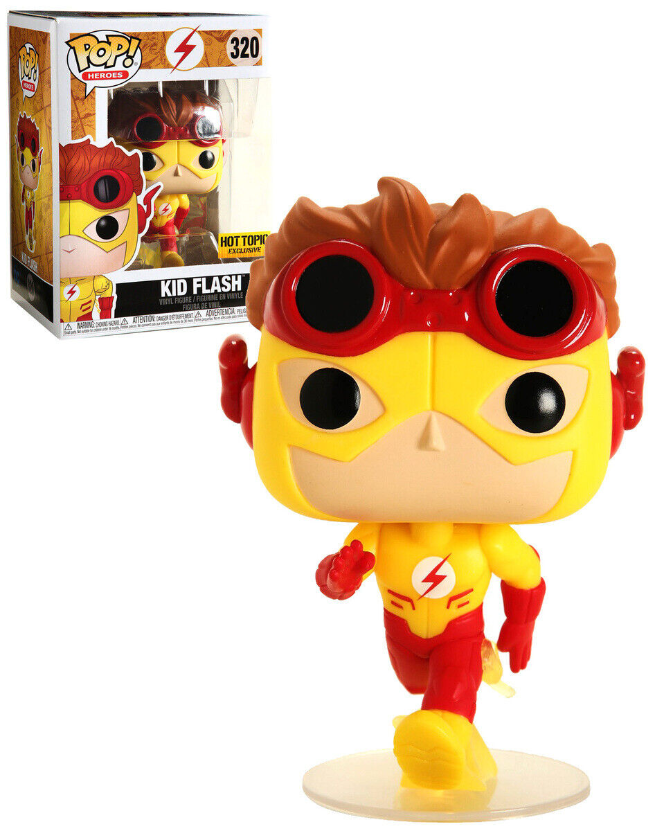 Funko Pop! DC Kid Flash 320 Hot Topic Exclusive + Pop Protector
