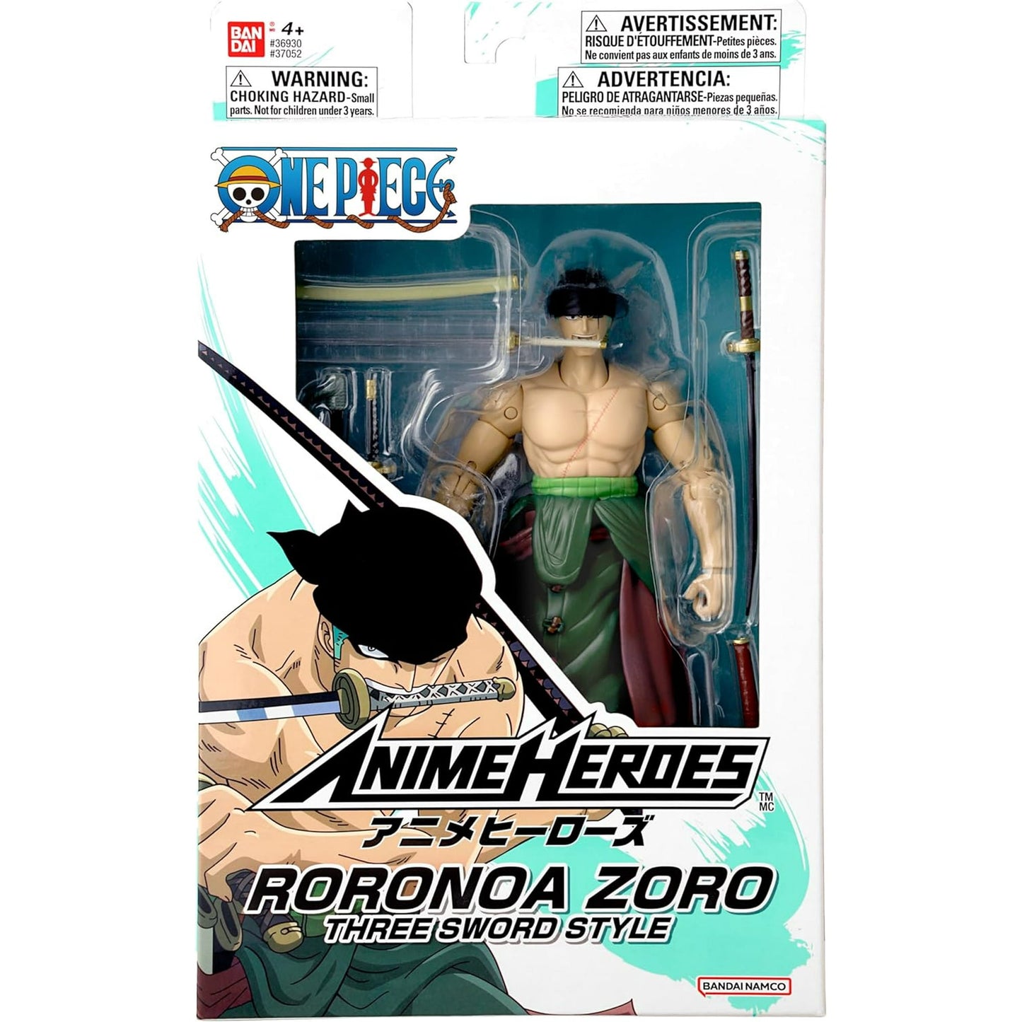 One Piece Anime Heroes Roronoa Zoro Three Sword Style Action Figure