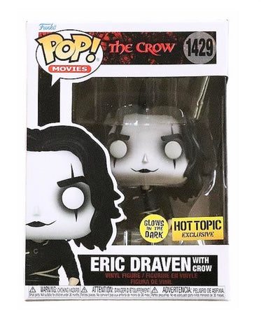 Funko Pop! The Crow Eric Draven with Crow 1429 Glows in the Dark Hot Topic Exclusive + Free Protector
