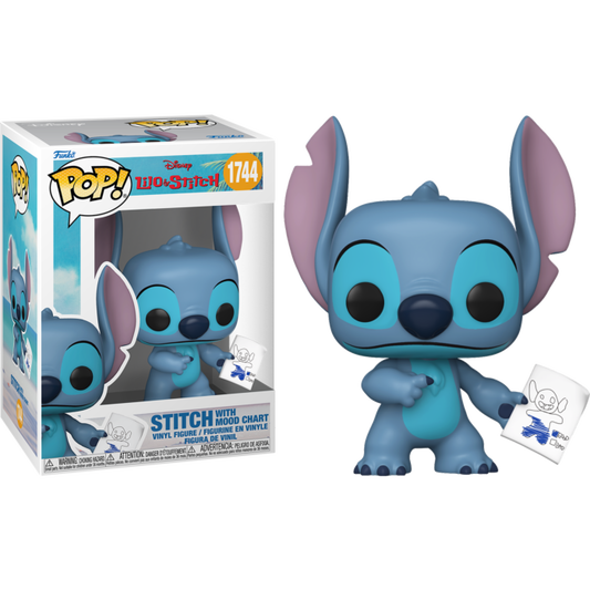 Funko Pop! Disney Lilo & Stitch - Stitch with Mood Chart 1744 Figure + Pop Protector