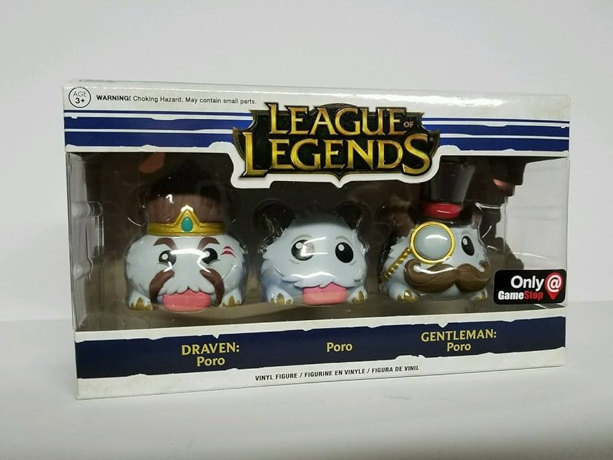 Funko League of Legends Poro Vinyl Figure 3-Pack Draven: Poro, Poro, and Gentleman: Poro GameStop Exclusive