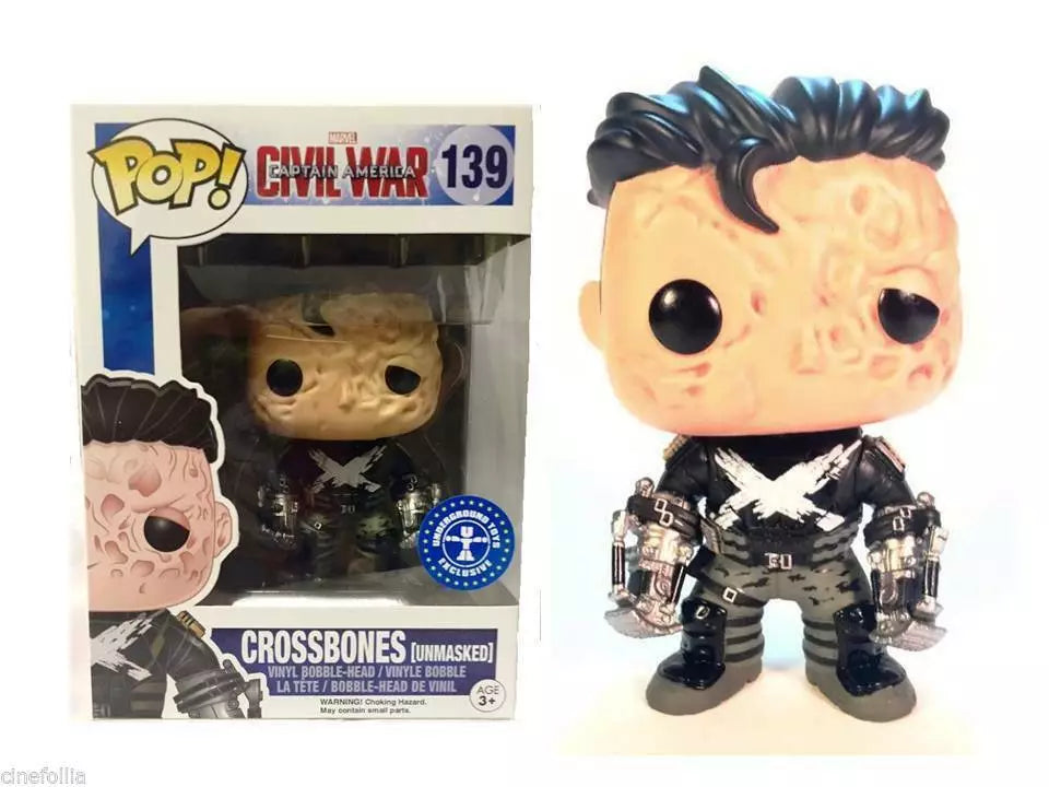 Funko Pop! Marvel Captain America Civil War Crossbones (Unmasked) 139 Underground Toys Exclusive (VAULTED) + Free Protector