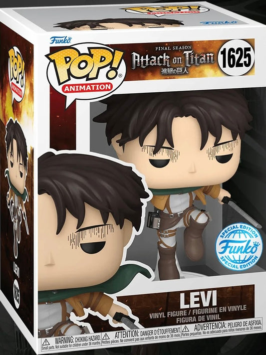 Funko Pop! Attack on Titan : Levi 1625 Funko Special Edition + Pop Protector