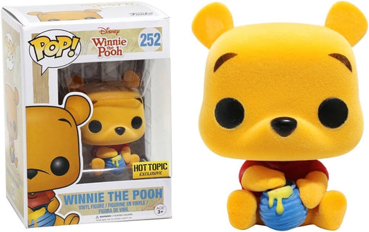 Funko Pop! Disney Winnie the Pooh 252 Flocked Hot Topic Exclusive Figure + Free Protector