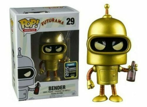 Funko Pop! Futurama Bender 29 Funko 2015 Summer Convention Exclusive +  Pop Protector (VAULTED)