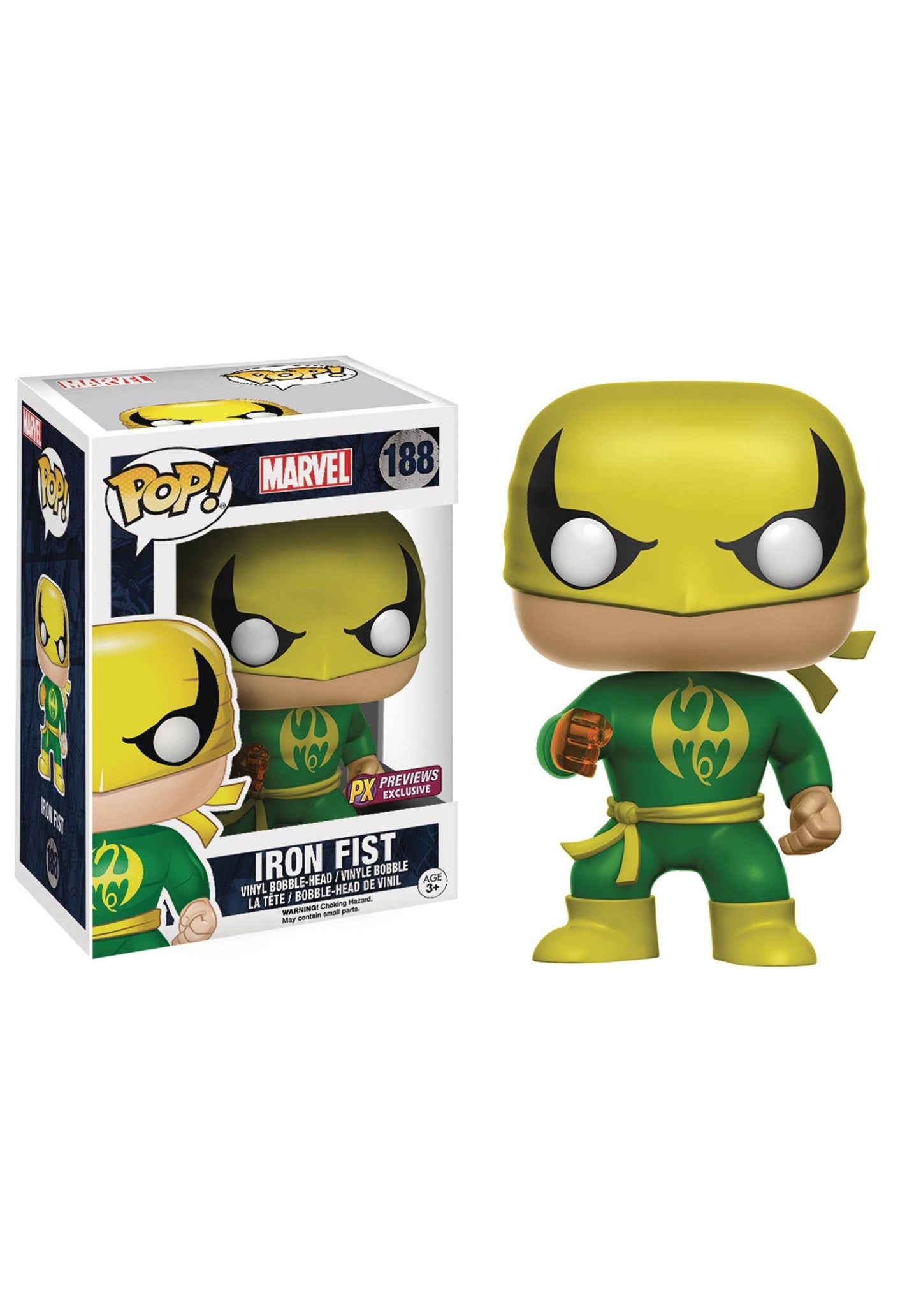 Funko Pop! Marvel Iron Fist 188 PX Previews Exclusive + Pop Protector