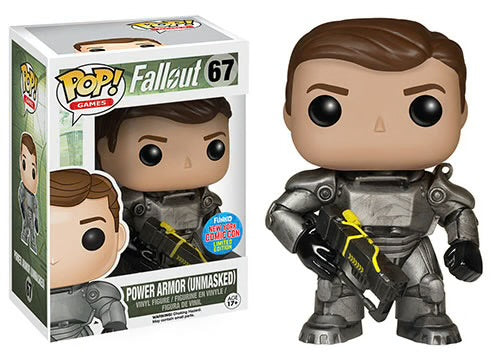 Funko POP! Games: Fallout #67 - Power Armor Unamsked New York Comic Con + Protector