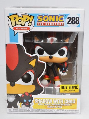 Funko Pop! Sonic The Hedgehog: Shadow with Chao 288 Hot Topic Exclusive Figure + Pop Protector
