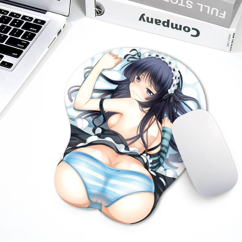 Ace Mall K-ON! Akiyama Mio 3D Anime Mouse Pads with Silicone Gel Wrist Rest Gaming Mousepad Soft Cartoon Girl Support Pad Mat