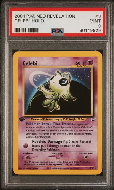 Pokemon TCG! 2001 POKEMON NEO REVELATION #3 CELEBI-HOLO PSA 9