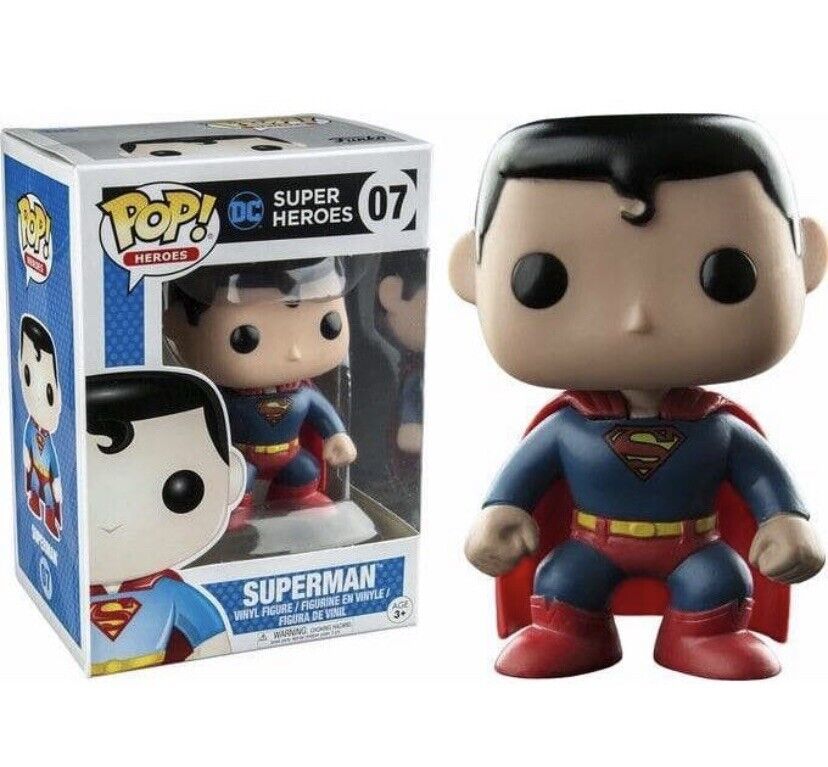 Funko Pop! DC Super Heroes : Superman 07 (VAULTED) + Pop Protector