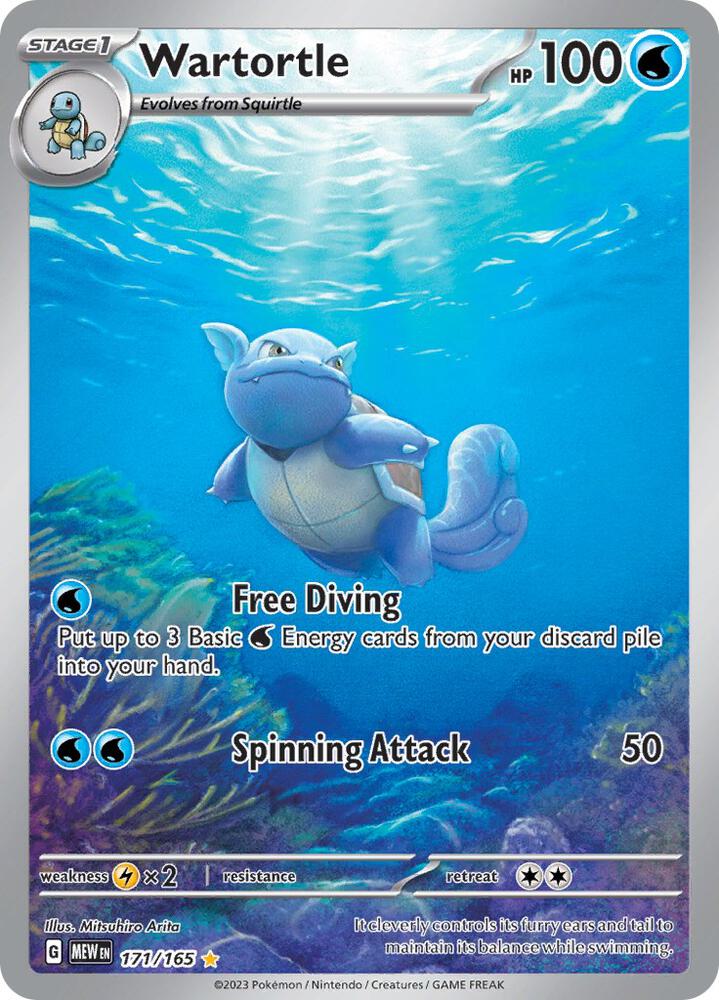Pokemon TCG! Wartortle - 171/165 - SV: Scarlet & Violet 151 (MEW)
