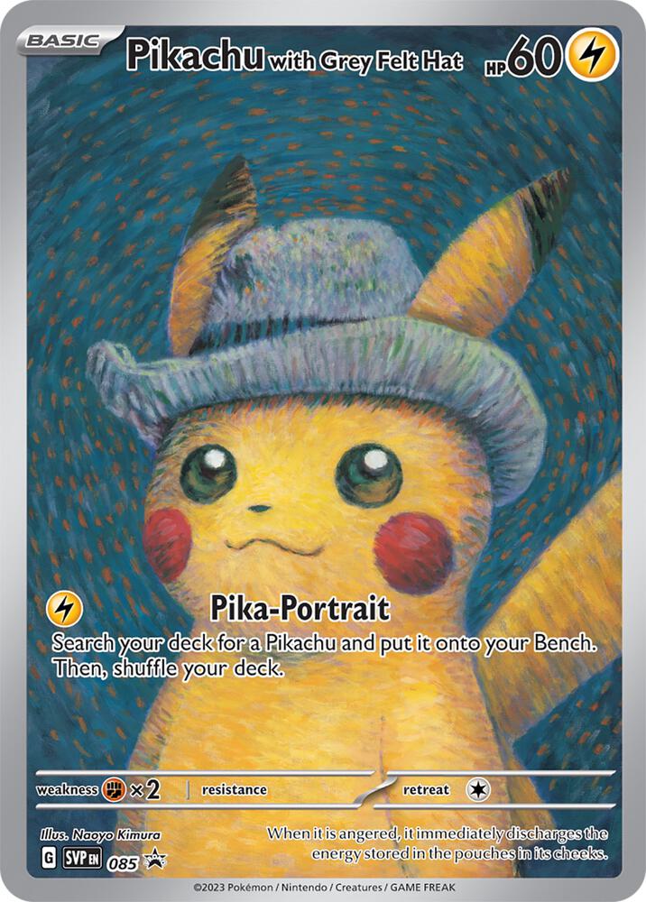 Pokemon TCG! Pikachu with Grey Felt Hat - SV: Scarlet & Violet Promo Cards (SVP)