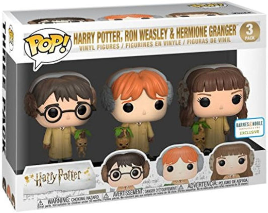 Funko Pop Harry Potter 3 Pack Harry, Hermione, Ron Herbology Barnes And Noble