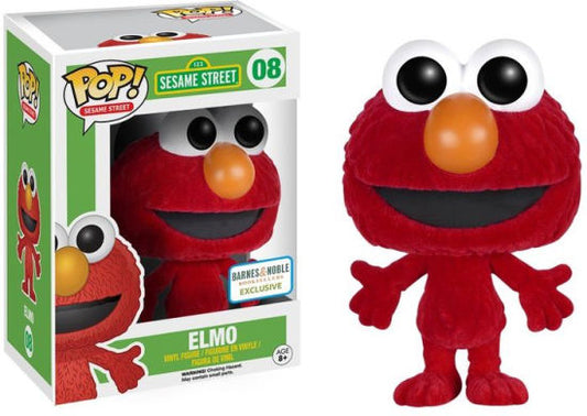 Funko Pop! 123 Sesame Street - Elmo 08 Flocked Barnes & Noble Exclusive Figure + Pop Protector