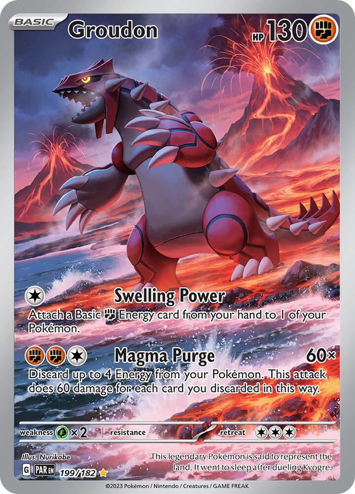 Pokemon TCG! Groudon - 199/182 - SV04: Paradox Rift (PAR)