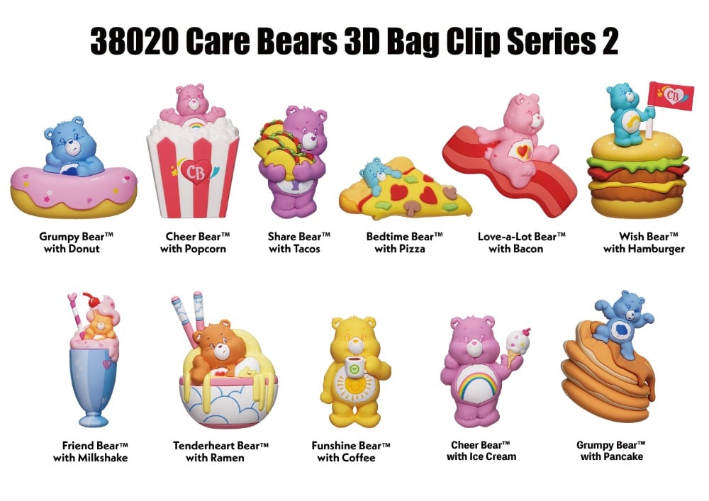 Care Bears 3D Figural Keyring Foam Bag Clip Series 2 Mystery Bag (One Variation Chosen at Random)