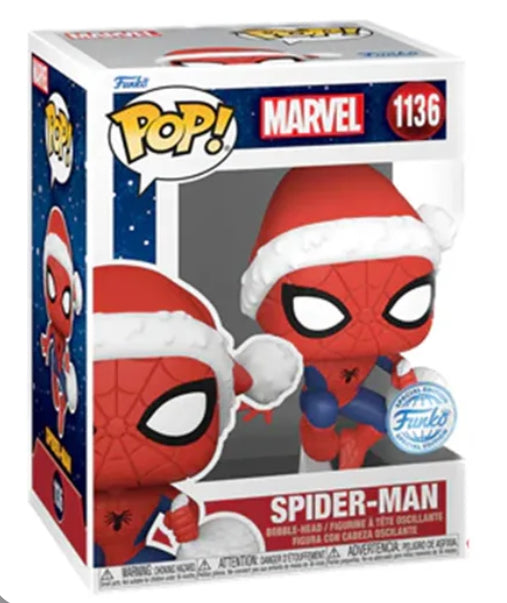 Funko Pop! Marvel Beyond Amazing Holiday Spider-Man 1136 Funko Special Edition + Free Protector