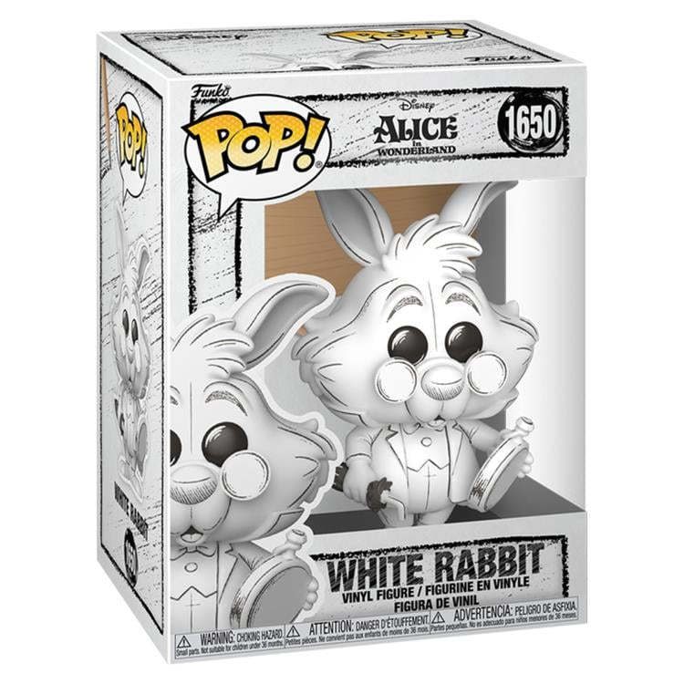 Funko Pop! Disney Sketched : Alice in Wonderland - White Rabbit 1650 Figure + Pop Protector