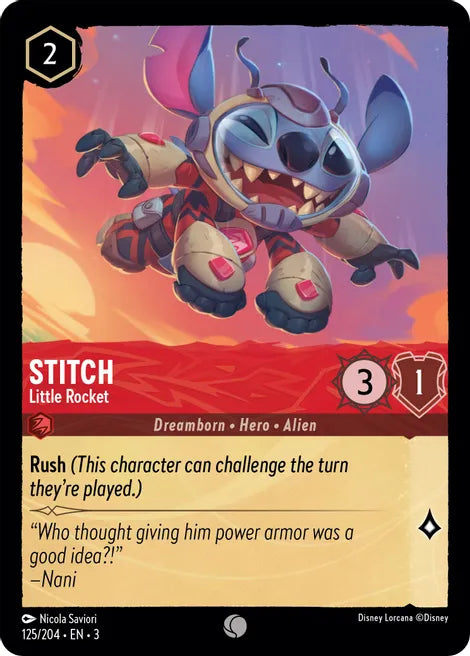 125 Stitch - Little Rocket Disney Lorcana Into the Inklands Common TCG CARD