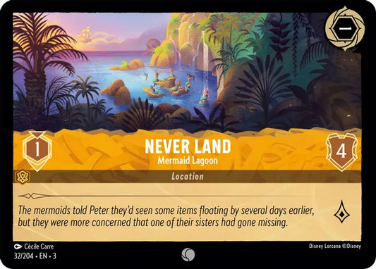 32 Never Land - Mermaid Lagoon Disney Lorcana Into the Inklands Common TCG CARD