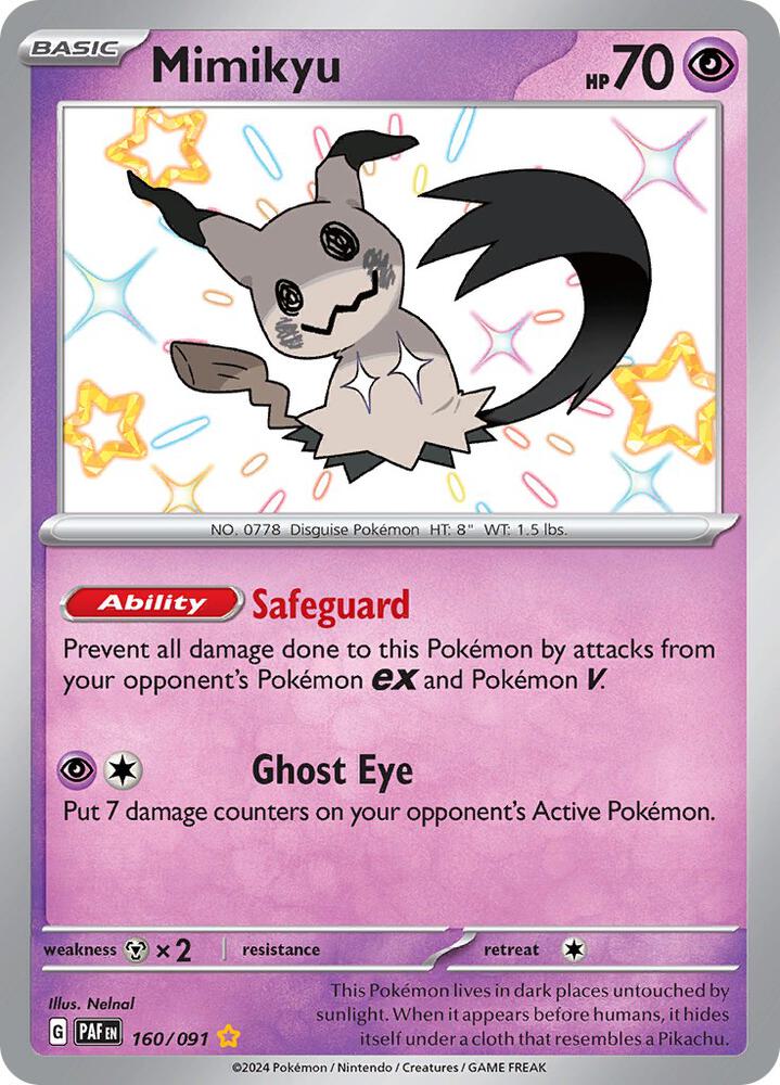 Pokemon TCG - Mimikyu -160/091 - SV: Paldean Fates (PAF)
