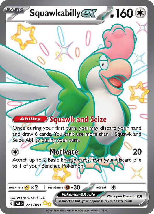 Pokemon TCG! Squawkabilly ex - 223/091 - SV: Paldean Fates (PAF)