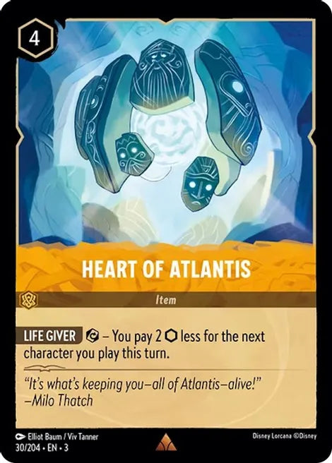 30 Heart of Atlantis Disney Lorcana Into the Inklands RARE
