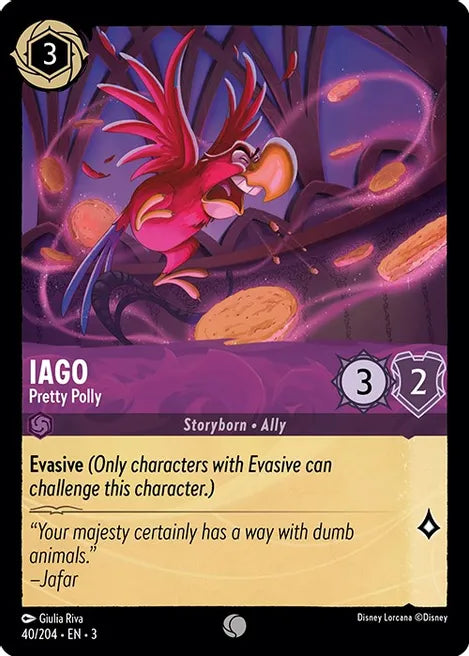 40 Iago - Pretty Polly Disney Lorcana Into the Inklands Common TCG CARD