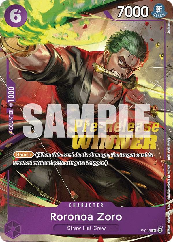 One Piece TCG! Roronoa Zoro (OP-06 Pre-Release Tournament) [Winner] - One Piece Promotion Cards (OP-PR) (SEALED)