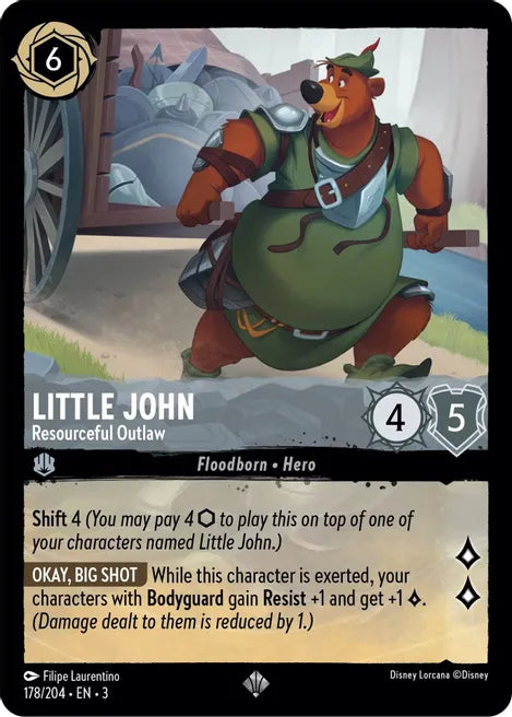 178 Little John - Resourceful Outlaw Disney Lorcana Into the Inklands SUPER RARE TCG CARD