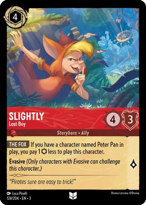 124 Slightly - Lost Boy Disney Lorcana Into the Inklands Uncommon TCG CARD