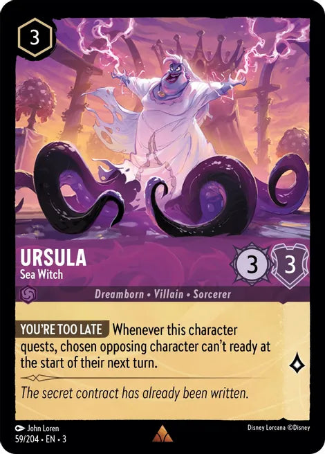 59 Ursula - Sea Witch Disney Lorcana Into the Inklands RARE TCG CARD