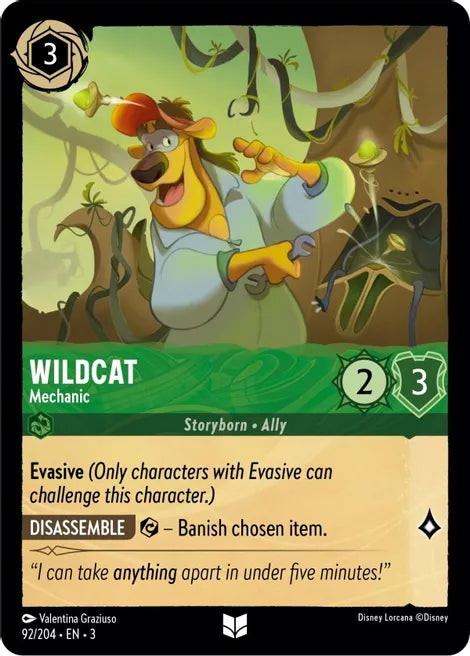 92 Wildcat - Mechanic Disney Lorcana Into the Inklands Uncommon TCG CARD