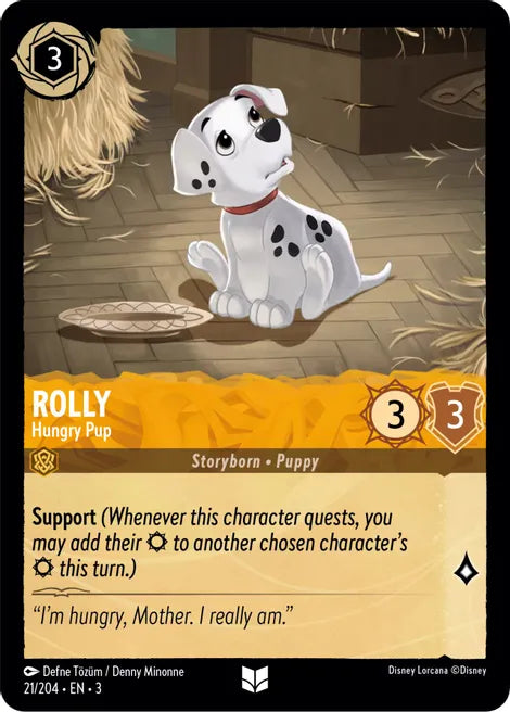 21 Rolly - Hungry Pup Disney Lorcana Into the Inklands Uncommon TCG CARD