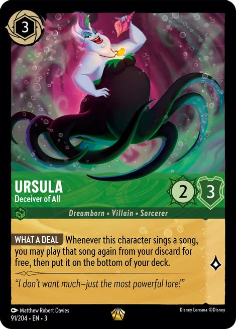 91 Ursula - Deceiver of All Disney Lorcana Into the Inklands Legendary