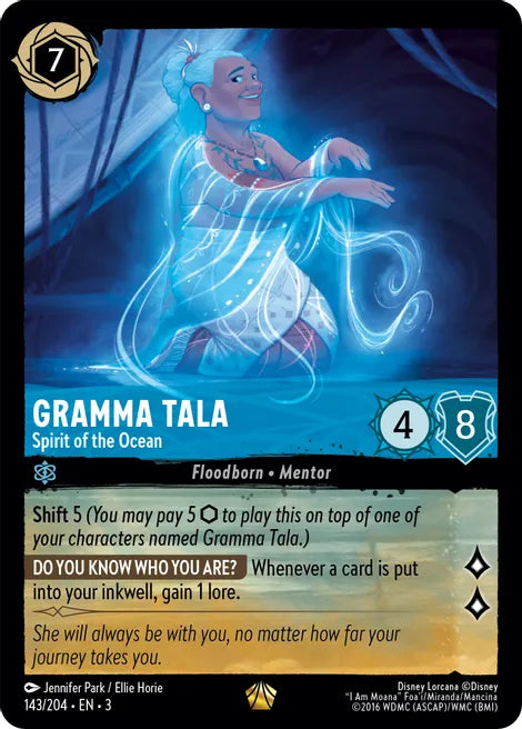 143	Gramma Tala - Spirit of the Ocean Disney Lorcana Into the Inklands Legendary TCG CARD