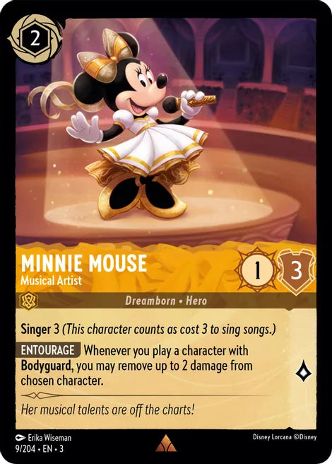 9 Minnie Mouse - Musical Artist Disney Lorcana Into the Inklands RARE TCG CARD