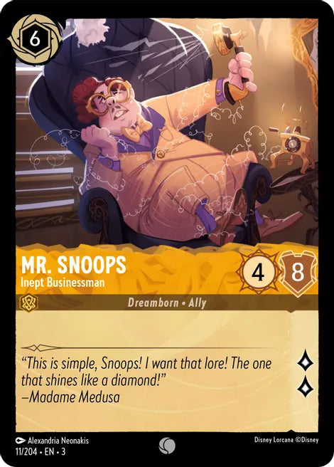 11 Mr. Snoops - Inept Businessman Disney Lorcana Into the Inklands Common FOIL TCG CARD