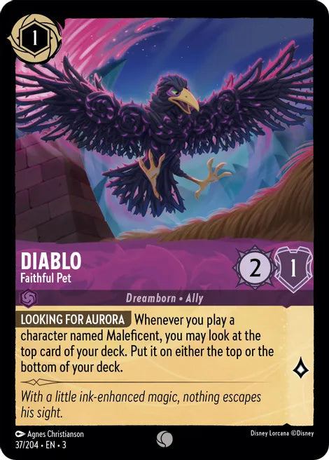 37 Diablo - Faithful Pet Disney Lorcana Into the Inklands Common TCG CARD