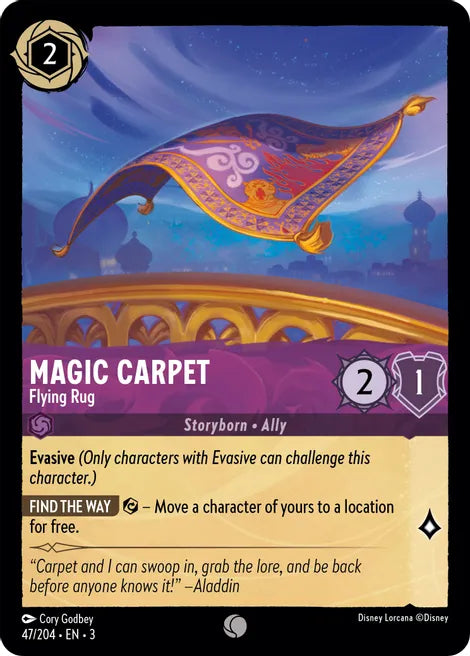 47	Magic Carpet - Flying Rug	Disney Lorcana Into the Inklands Common  TCG CARD