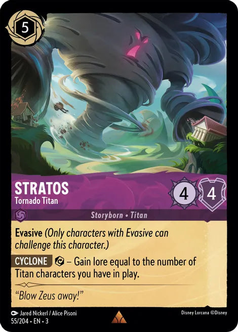 55	Stratos - Tornado Titan Disney Lorcana Into the Inklands RARE