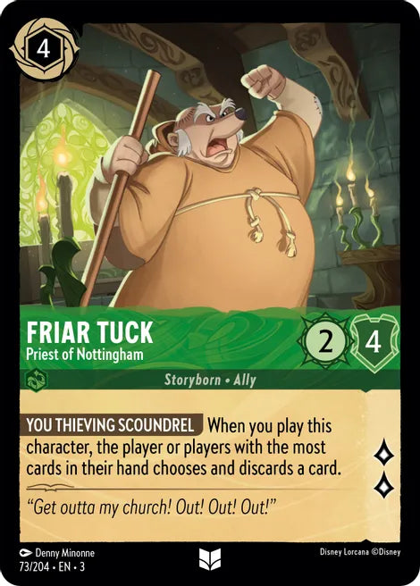 73 Friar Tuck - Priest of Nottingham Disney Lorcana Into the Inklands Uncommon TCG CARD